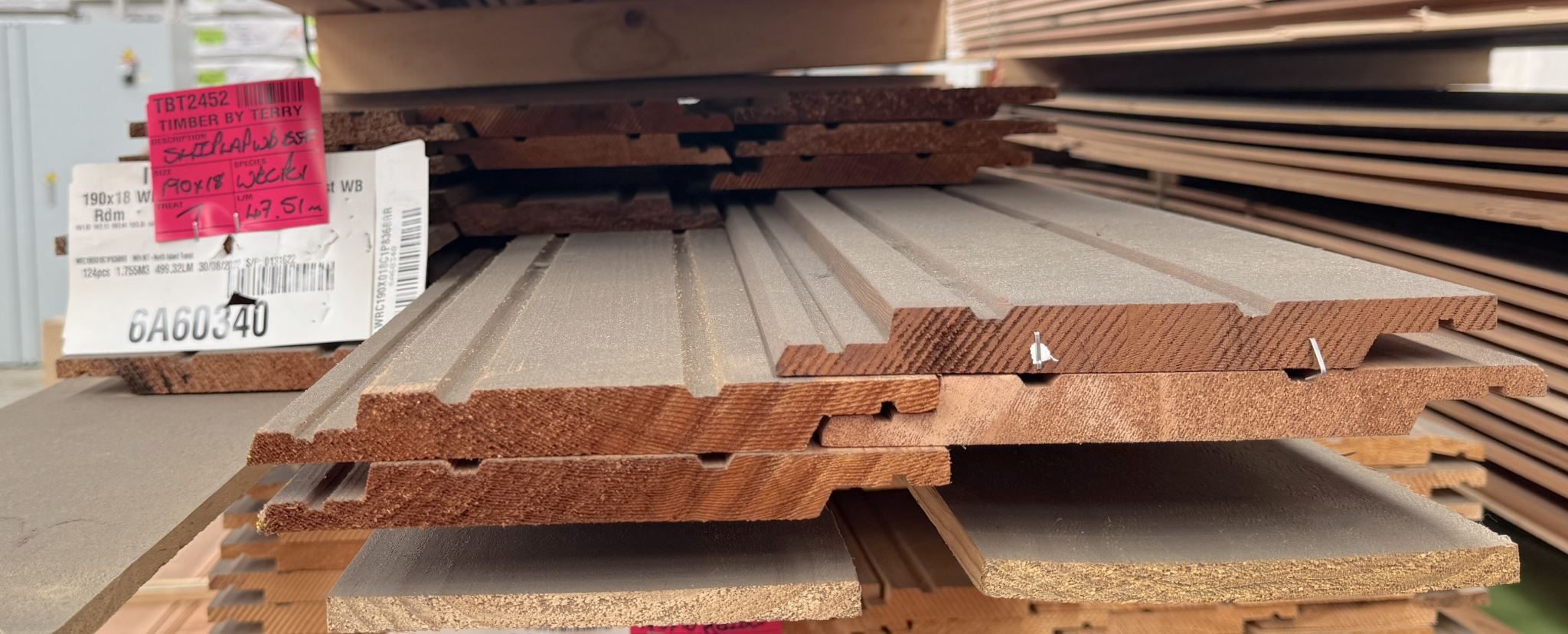 WESTERN RED CEDAR, RUSTIC WEATHERBOARDS, PC1, 190 x 18mm - 47.5m - TBT2452